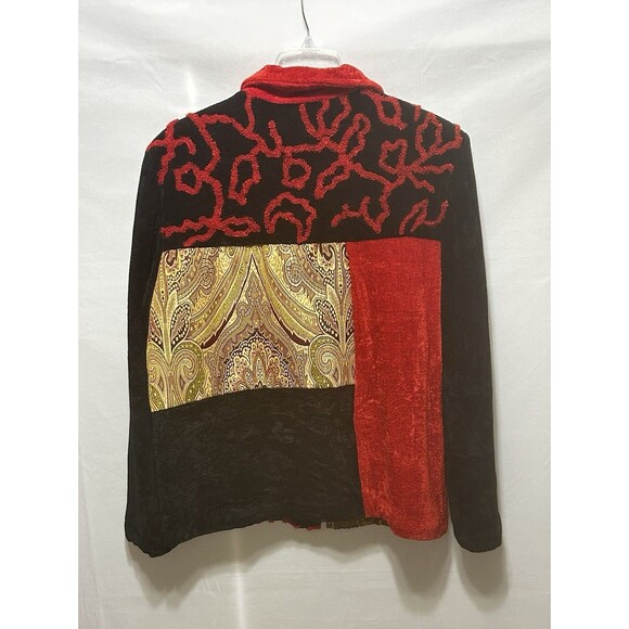 Julia Kim Womens Large Artsy Block Patchwork Rayon Jacket - Picture 12 of 13